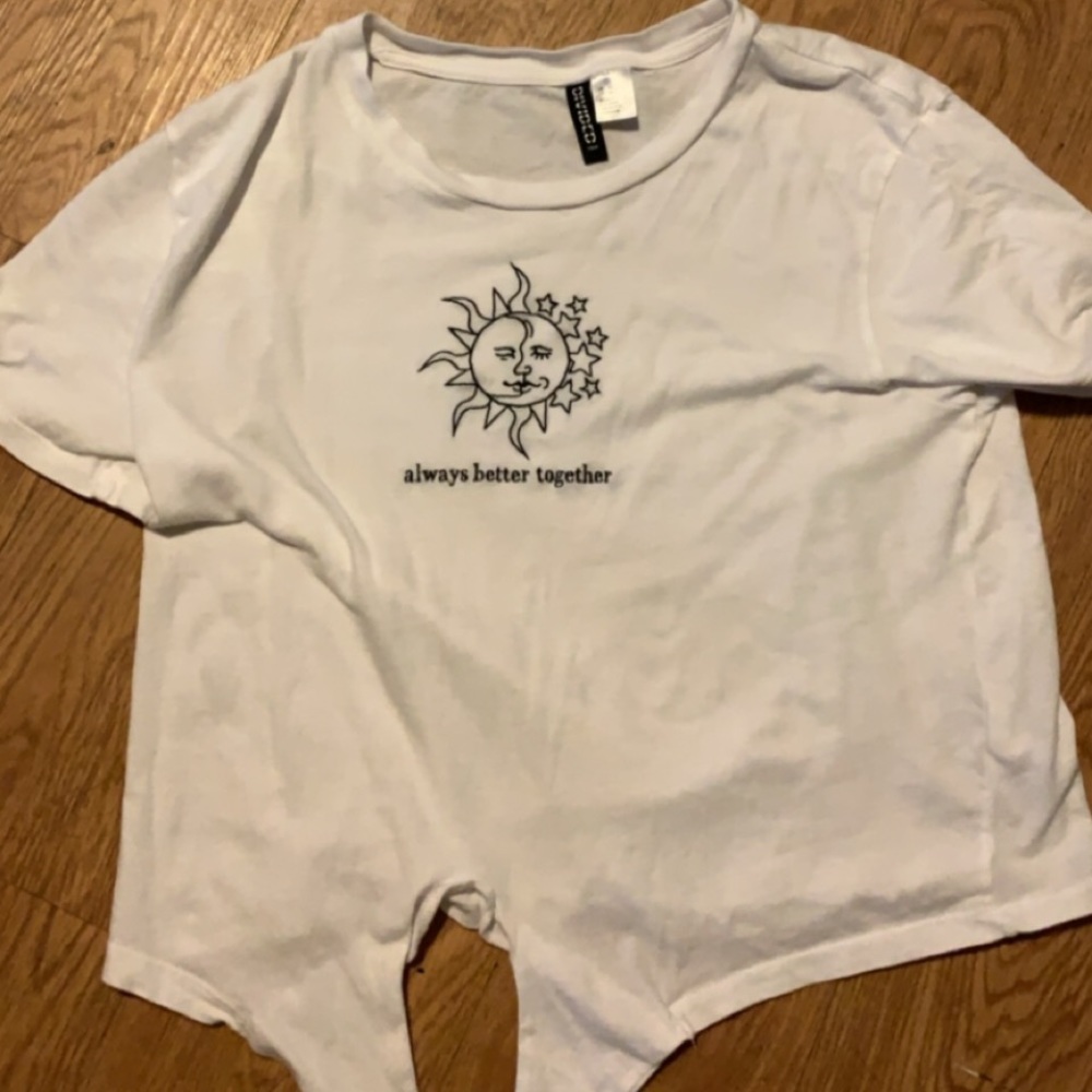 White Cropped Tee